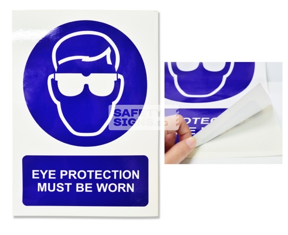 Eye Protection Must Be Worn. Vinyl Sticker.