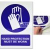 Hand Protection Must Be Worn. Vinyl Sticker.