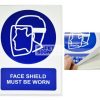 Face Shield Must Be Worn. Vinyl Sticker.