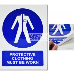 Protective Clothing Must Be Worn. Vinyl Sticker.