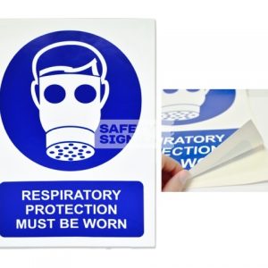 Respiratory Protection Must Be Worn. Vinyl Sticker.