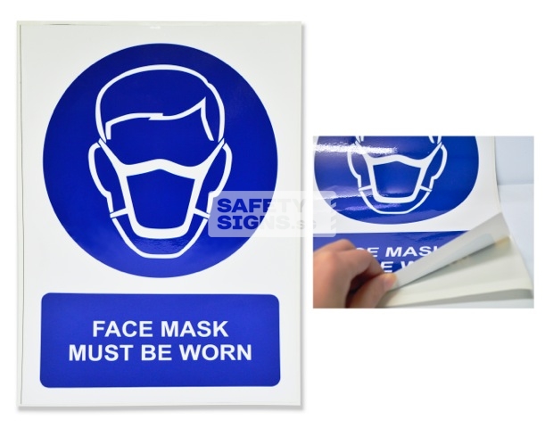 Face Mask Must Be Worn. Vinyl Sticker.