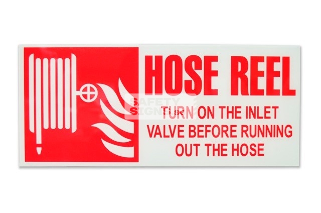 Fire Hose Reel with Instructions. Acrylic - Suitable for indoor use.