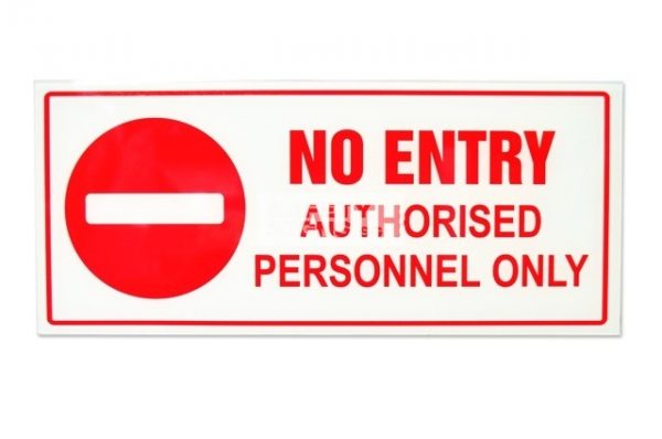 No Entry Authorised Personnel Only. Acrylic - Suitable for indoor use.