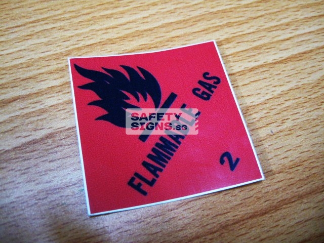 Flammable Gas. Vinyl Sticker.