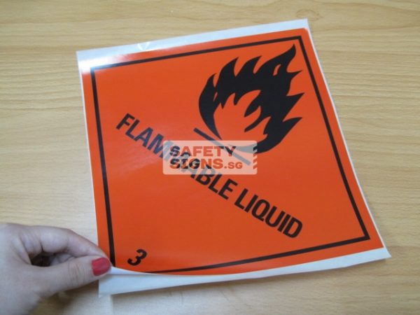 Flammable Liquid. Paper Sticker.