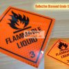 Flammable Liquid. Reflective Vinyl Sticker.