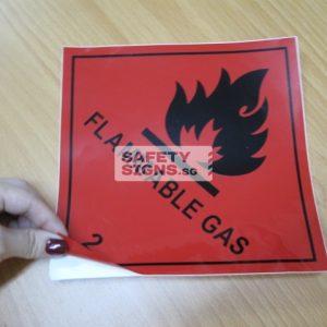 Flammable Gas. Vinyl Sticker.
