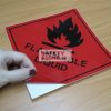 Flammable Liquid. Vinyl sticker