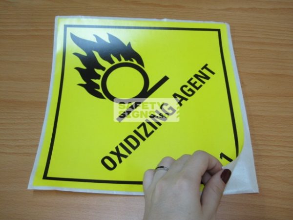 Oxidizing Agent. Paper Sticker.