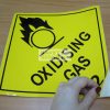 Oxidizing Gas. Vinyl Sticker.