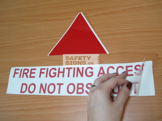 Fire Fighting Access Do Not Obstruct. Vinyl Sticker.