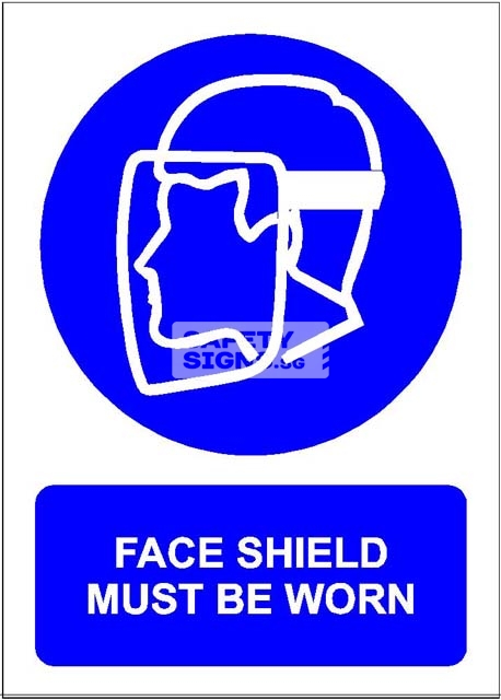 Face Shield Must Be Worn. PVC.