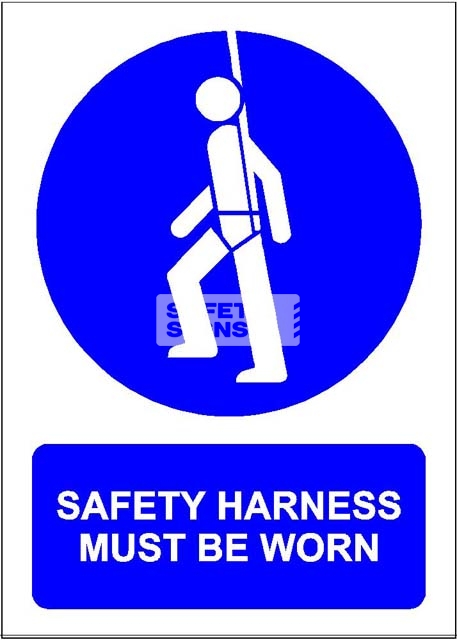 Safety Harness Must Be Worn. PVC.