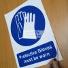 Protective Gloves Must Be Worn.Vinyl Sticker.