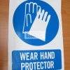 Wear Hand Protector. Vinyl Sticker.