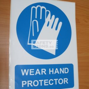 Wear Hand Protector. Vinyl Sticker.