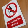 No Pedestrian Access. Vinyl Sticker.