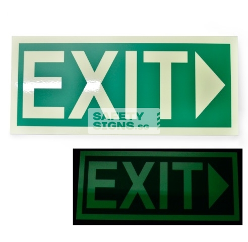Exit - Luminous - Right . Acrylic - Suitable for indoor use.