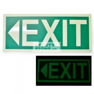 Exit - Luminous - Left . Acrylic - Suitable for indoor use.