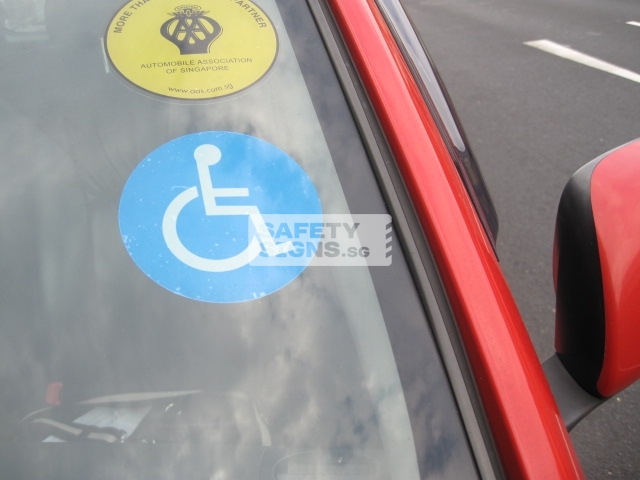 Vehicle Driven by Handicap Label, Static Decal.