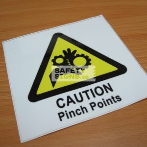 Caution Pinch Points, Vinyl Sticker.