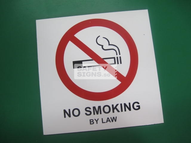 No Smoking By Law. Aluminum - Suitable for outdoor use.