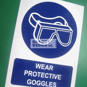 Wear Protective Goggles, Vinyl Sticker.