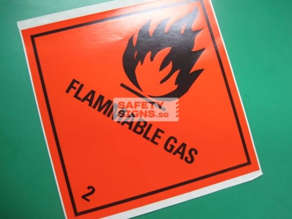 Flammable Gas. Paper Sticker.