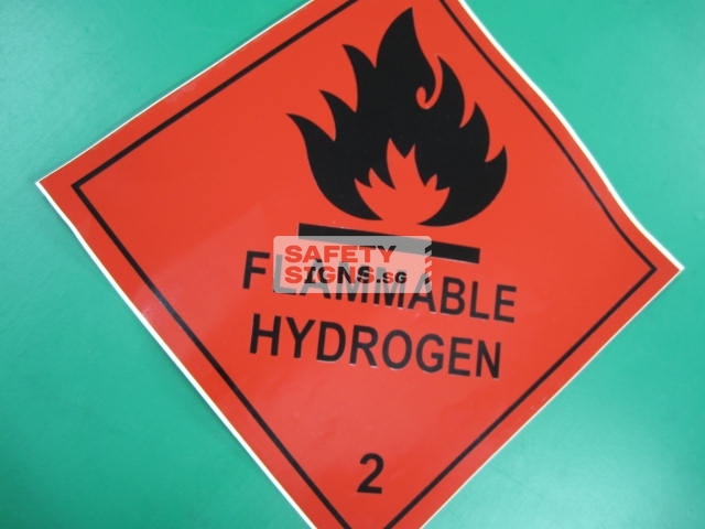 Flammable Hydrogen, Vinyl Sticker.