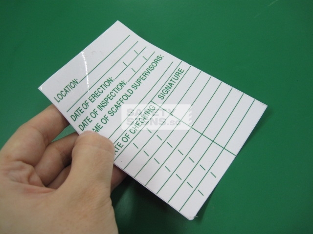 Scaffold Inspection Chart Sticker 2