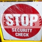 Stop Security Check. Aluminum Sign.
