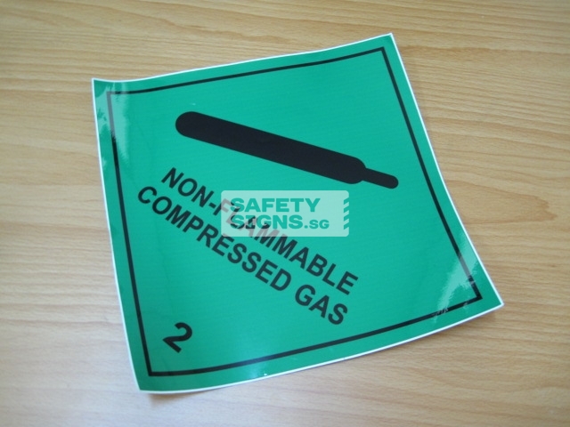 Non-Flammable Compressed Gas 2. Vinyl Sticker.