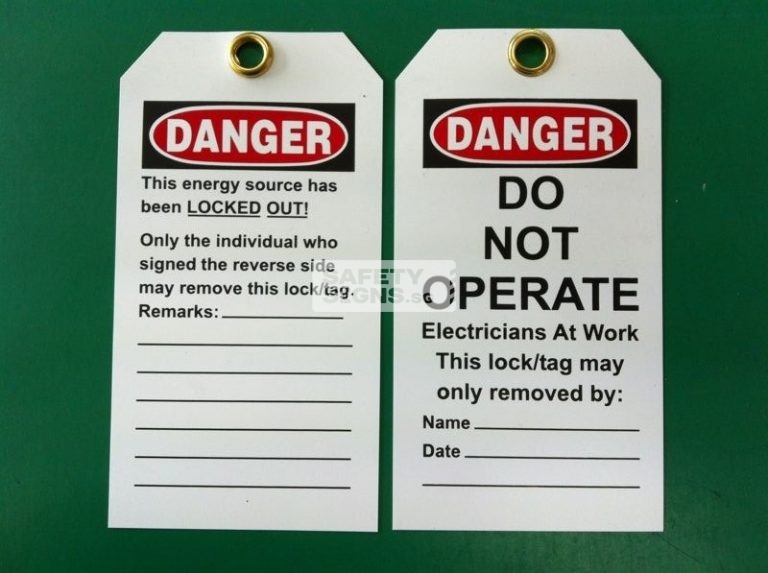 Danger Do not Operate Lock Out Tag.
