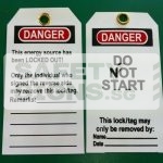 Danger Do not Start Lock Out Tag