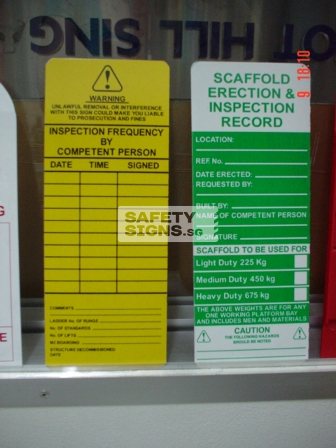 Scaffold Erection & Inspection Record