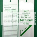 Customized SAFE FOR USE scaffold inspection tagging