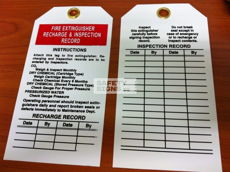 Fire Extinguisher Recharge & Inspection Record