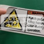 Warning Pinch Point, Vinyl Sticker.