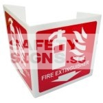 Fire Extinguisher Bent 2 sided. Non-Luminous. Acrylic - Suitable for indoor use.