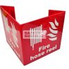 Fire Hosereel Bent 2 sided. Non-Luminous. Acrylic - Suitable for indoor use.